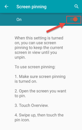 Use Screen Pinning Feature