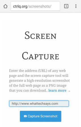Take Full Webpage Screenshot