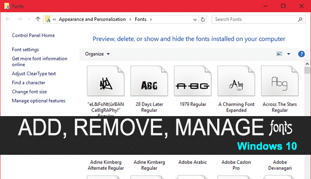 How to Install, Delete and Manage Fonts in Windows 10