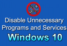 Disable Unnecessary Programs and Services in Windows 10