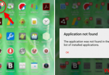 Application not found Error in Android