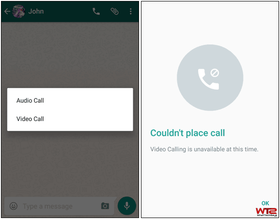 Activate WhatsApp Video Call Feature