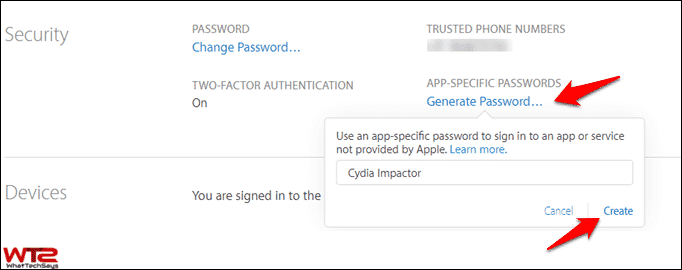 Generate app-specific Password