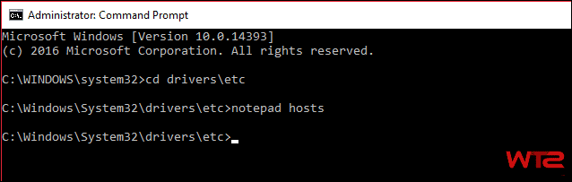 modify Hosts file in Windows 10