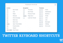 Twitter Keyboard Shortcuts List