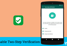 Enable two-step Verification on Whatsapp