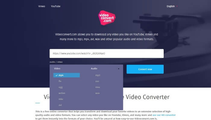 Convert YouTube/Vimeo Video Online