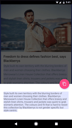 Copy Text from Android App