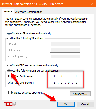 Use Cloudflare’s 1.1.1.1 DNS on Windows