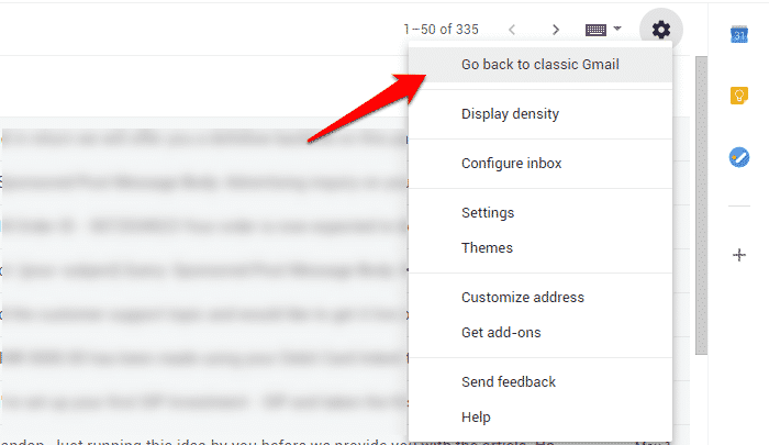 Go Back to the Classic Gmail