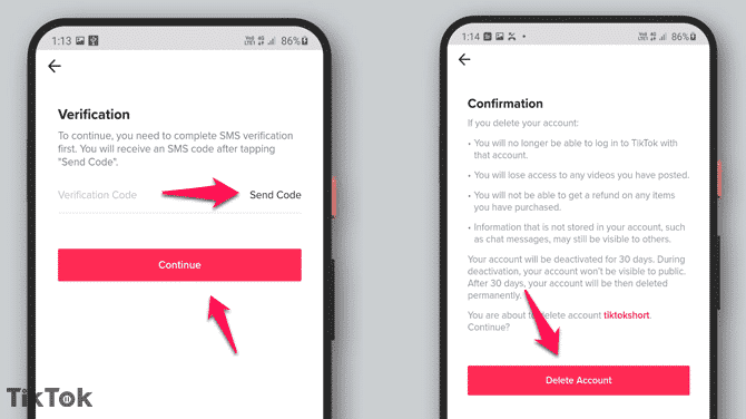 Delete TikTok Account with Phone Number